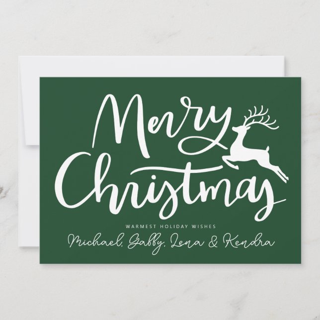 ADD YOUR PHOTO | Merry Christmas Reindeer Invitation (Front)