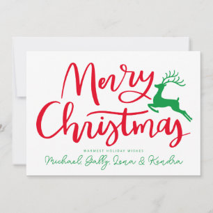 ADD YOUR PHOTO   Merry Christmas Reindeer Invitation