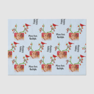 Add Your Photo "Move Over Rudolph" Funny Christmas Tissue Paper