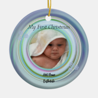 Add Your Photo Multicolor Ceramic Ornament