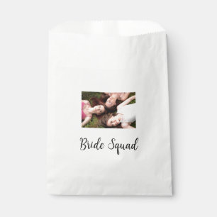 Add your photo name bridesmaid squad bride party  favour bag