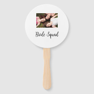 Add your photo name bridesmaid squad bride party hand fan