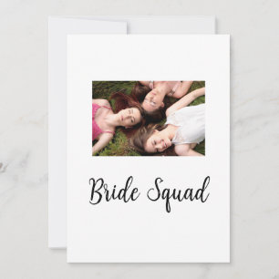 Add your photo name bridesmaid squad bride party  holiday card