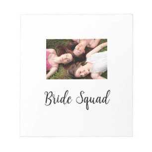 Add your photo name bridesmaid squad bride party  notepad
