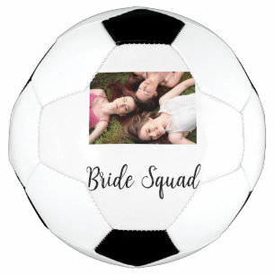 Add your photo name bridesmaid squad bride party soccer ball
