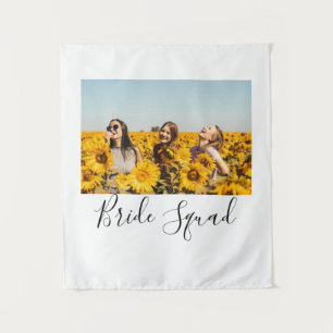 Add your photo name bridesmaid squad bride party tapestry