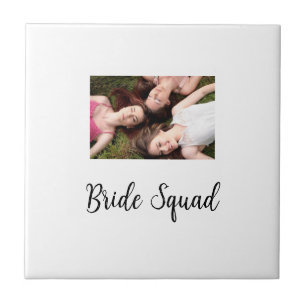 Add your photo name bridesmaid squad bride party tile