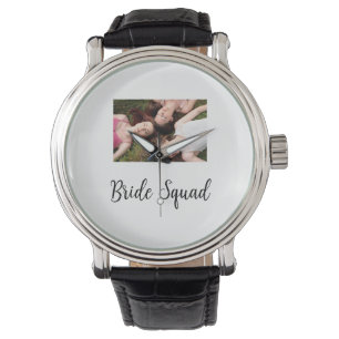 Add your photo name bridesmaid squad bride party watch