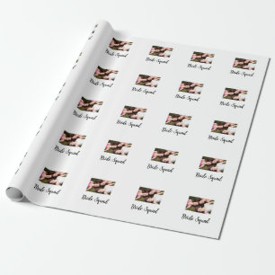 Add your photo name bridesmaid squad bride party  wrapping paper