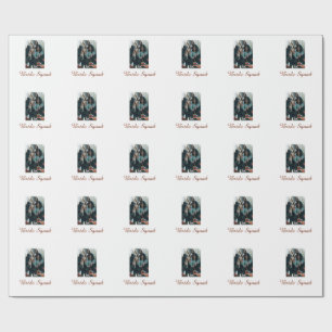 Add your photo name bridesmaid squad bride party wrapping paper