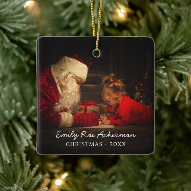 Add Your Photo | Personalized Christmas Ceramic Ornament (Tree)