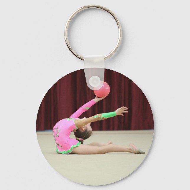 Add your photo personalized Gymnastics keychain (Front)