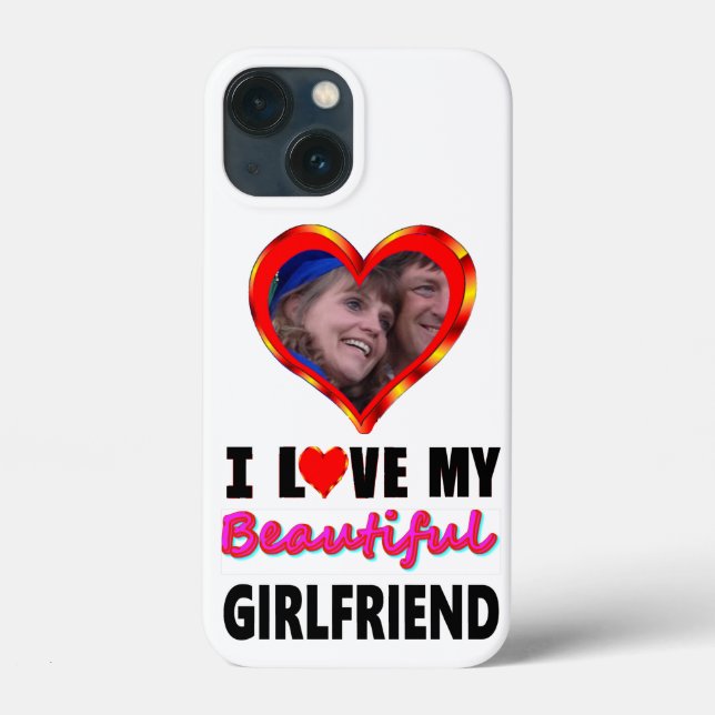Add Your Photo Personalized I Love My Girlfriend Case-Mate iPhone Case (Back)