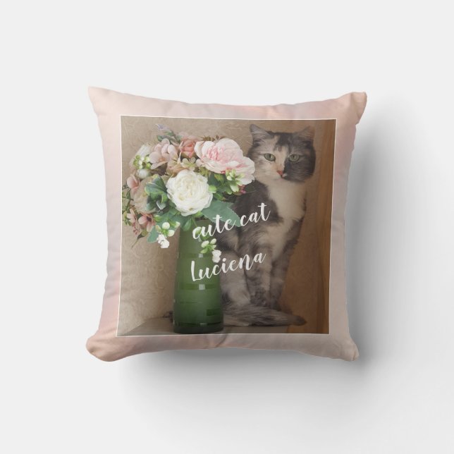 Add your photo, Personalized Throw Pillow (Front)