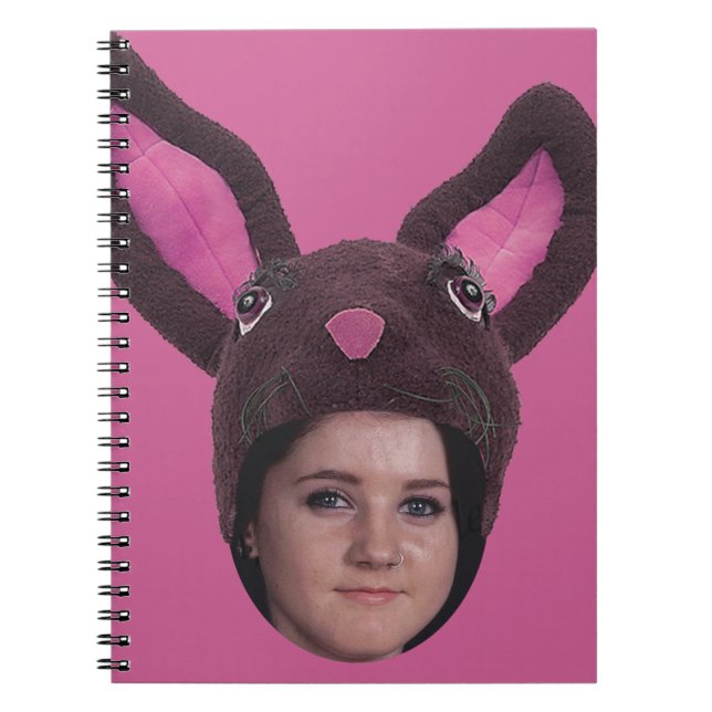 Add Your Photo Pink Bunny Ears Notebook (Front)