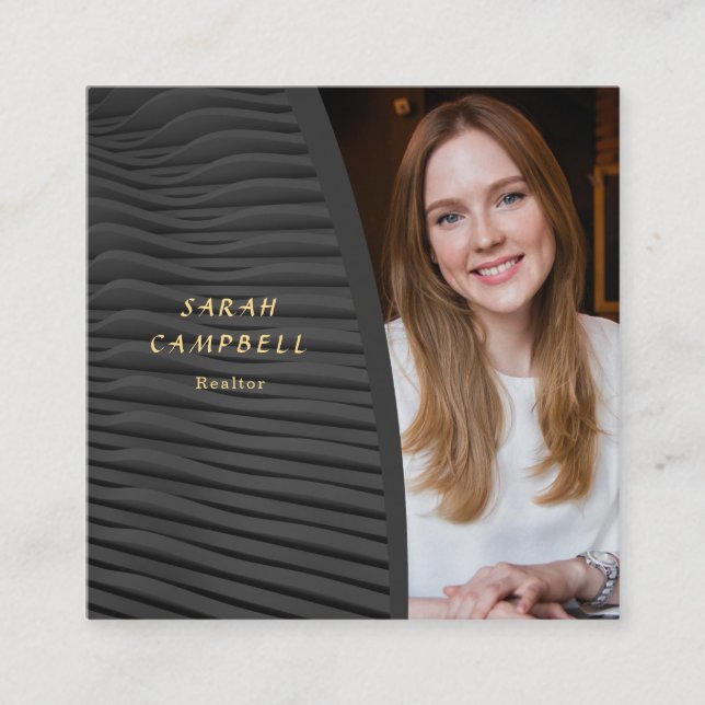 Add Your Photo Real Estate Consultant Square Business Card (Front)