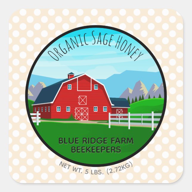 Add Your Photo Rustic Farm Honey Food Labels (Front)