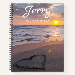 Add YOUR Photo(s) Name Ocean Sunset Notebook