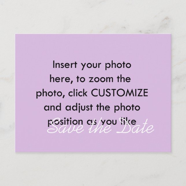 add your photo save the date postcard (Front)