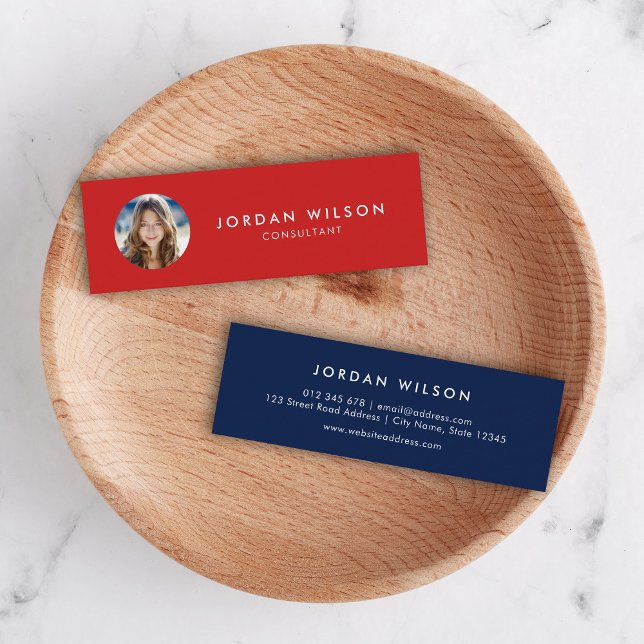 Add Your Photo Simple Editable Colour Minimalist Mini Business Card (Creator Uploaded)