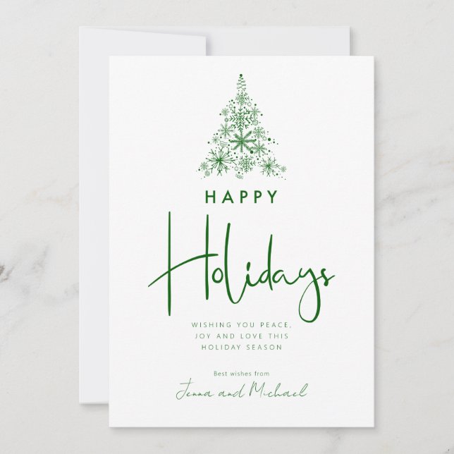 ADD YOUR PHOTO | Snowflake Tree Invitation (Front)