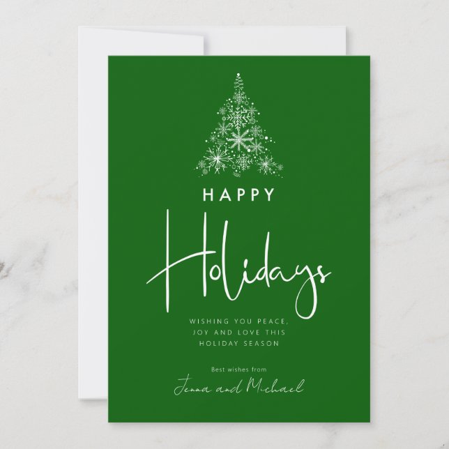 ADD YOUR PHOTO | Snowflake Tree Invitation (Front)