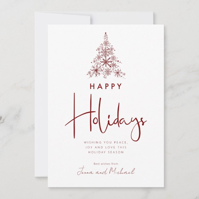 ADD YOUR PHOTO | Snowflake Tree Invitation (Front)