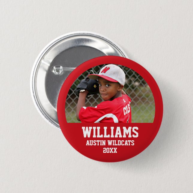 Add Your Photo - Sports Team 2 Inch Round Button (Front & Back)