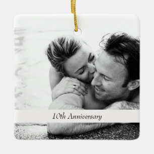 Add Your Photo Template Wedding Anniversary Gifts Ceramic Ornament
