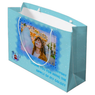 Add Your Photo Thankful Galaxy Large Gift Bag