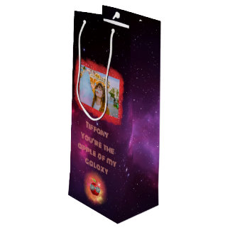 Add Your Photo Thankful Galaxy Wine Gift Bag