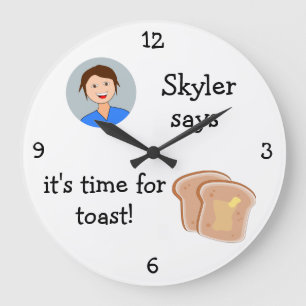 Add Your Photo: 'Time for Toast' Large Clock