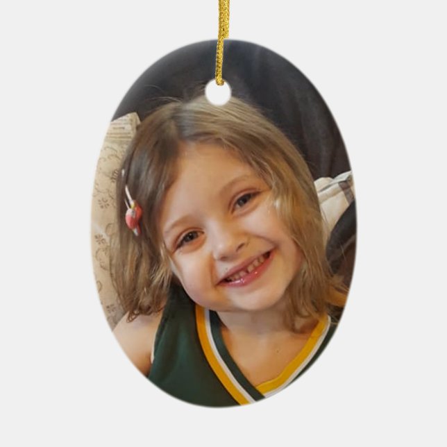 Add your Photo to this Personalized Ceramic Ornament (Front)
