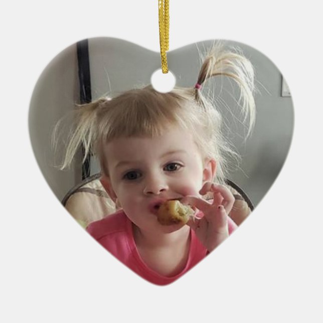Add your Photo to this Personalized Ceramic Ornament (Front)