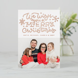  ADD YOUR PHOTO   We Wish You A Merry Christmas Fo Foil Holiday Card