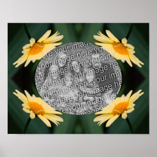 Add Your Photo Yellow Daisy Flower Frame Poster