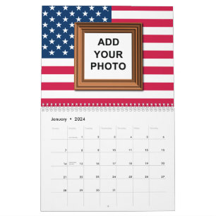 Add Your Photos American Flag Patriotic 2025 Calendar
