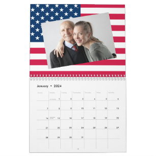 Add Your Photos American Flag Patriotic 2026 Calendar