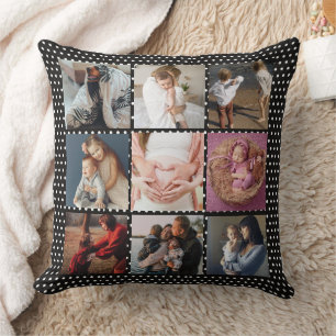 ADD YOUR PHOTOS custom collage Mother's day Throw Pillow