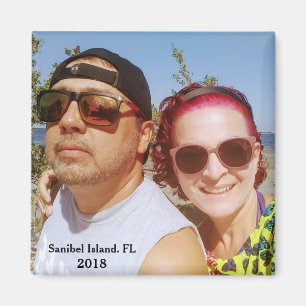 Add YOUR Picture Travel Destination Cute Couple Magnet