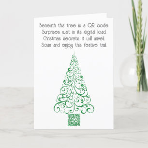 Add Your QR Code Message or Gift to a Christmas  Holiday Card