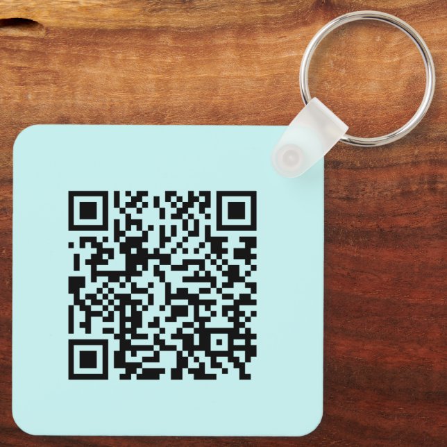Add Your QR Code Promotional Business Cool Aqua   Keychain (Back)