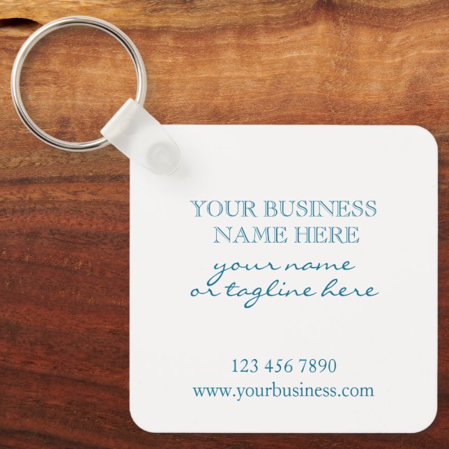Add Your QR Code Promotional Business Simple Aqua  Keychain (Front)
