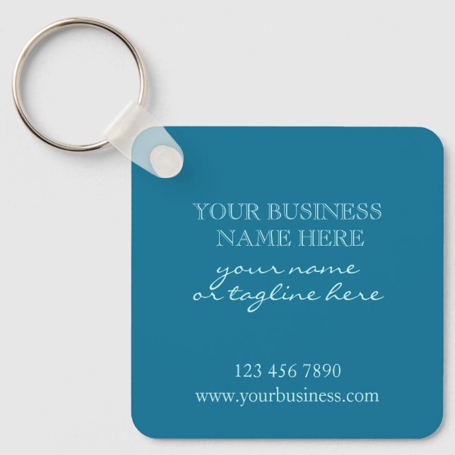 Add Your QR Code Promotional Business Turquoise    Keychain (Front)