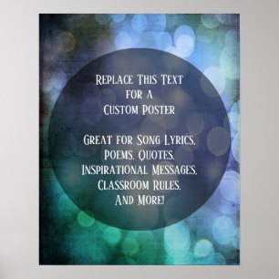 Add Your Quote Grunge Textured Colourful Lights Poster