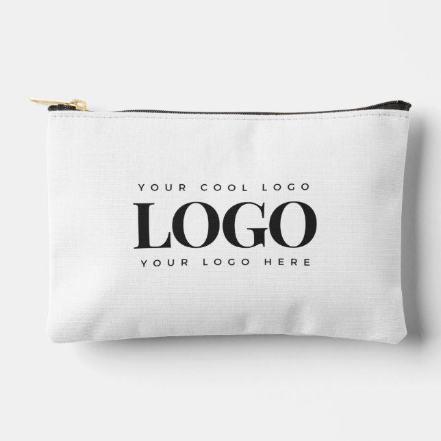 Add Your Rectangle Business Logo Simple Minimalist Accessory Pouch (Front)