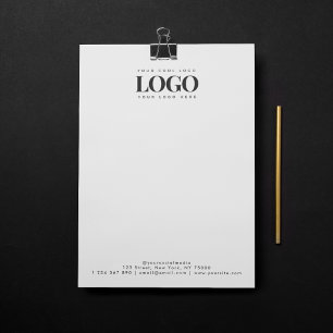 Add Your Rectangle Business Logo & Text Minimalist Letterhead