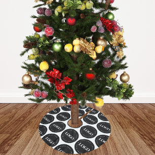 Add Your Round Circle Business Custom Logo Pattern Brushed Polyester Tree Skirt