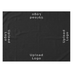 Add Your Simple Business Logo Restaurant Black Tablecloth