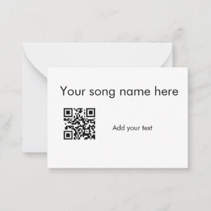Add your song name here q r code add text name her card